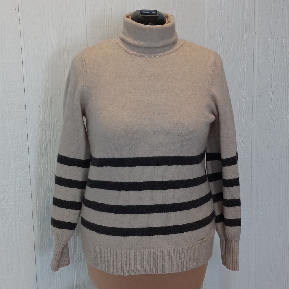 Michael Kors and alpaca blend sweater turtleneck NWOT tan and gray Small